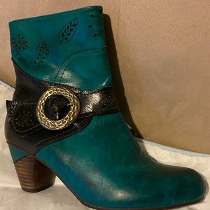 l'artiste spring step green black boots 6.5 - 7